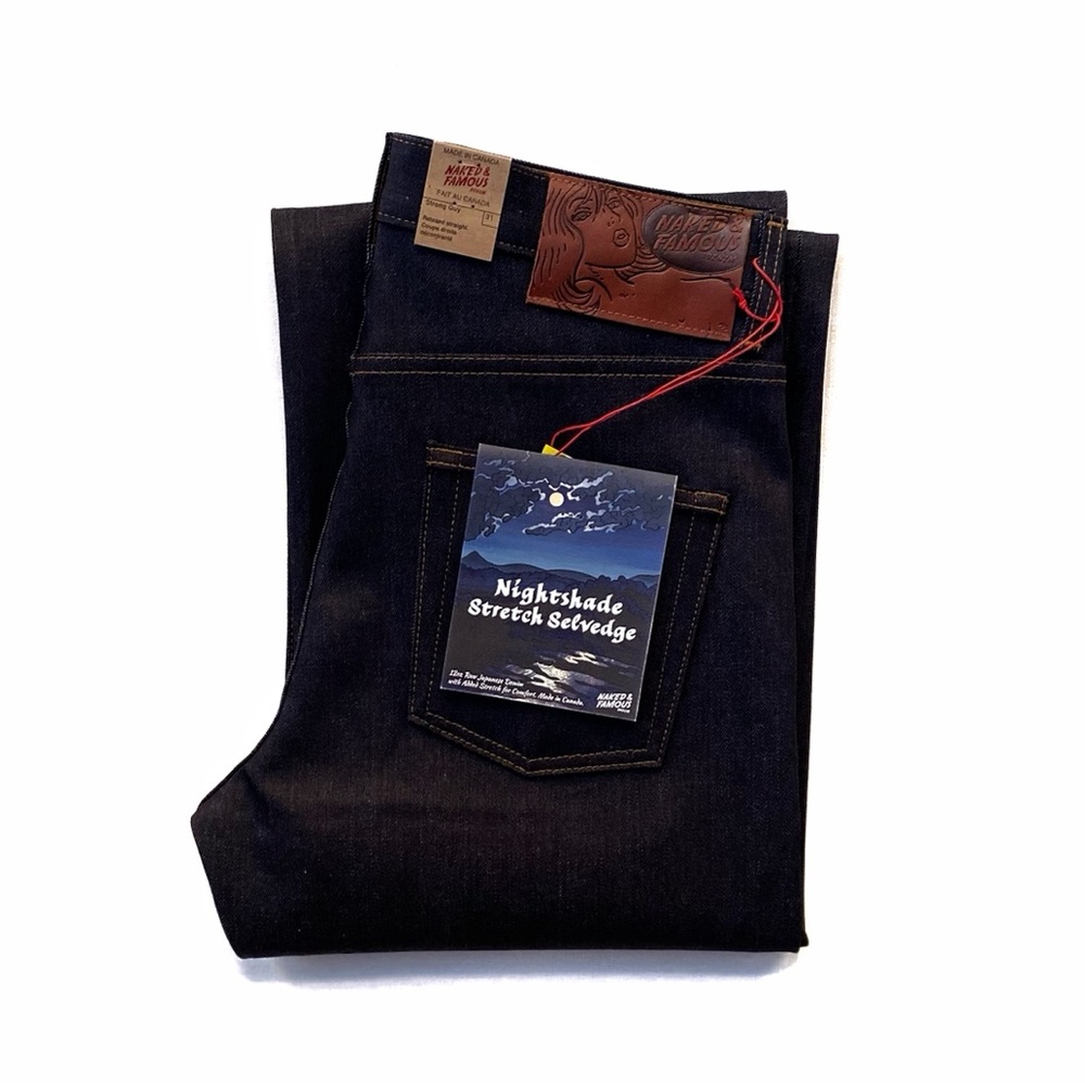 NWT Naked & Famous Strong Guy Nightshade Stretch Selvedge Denim